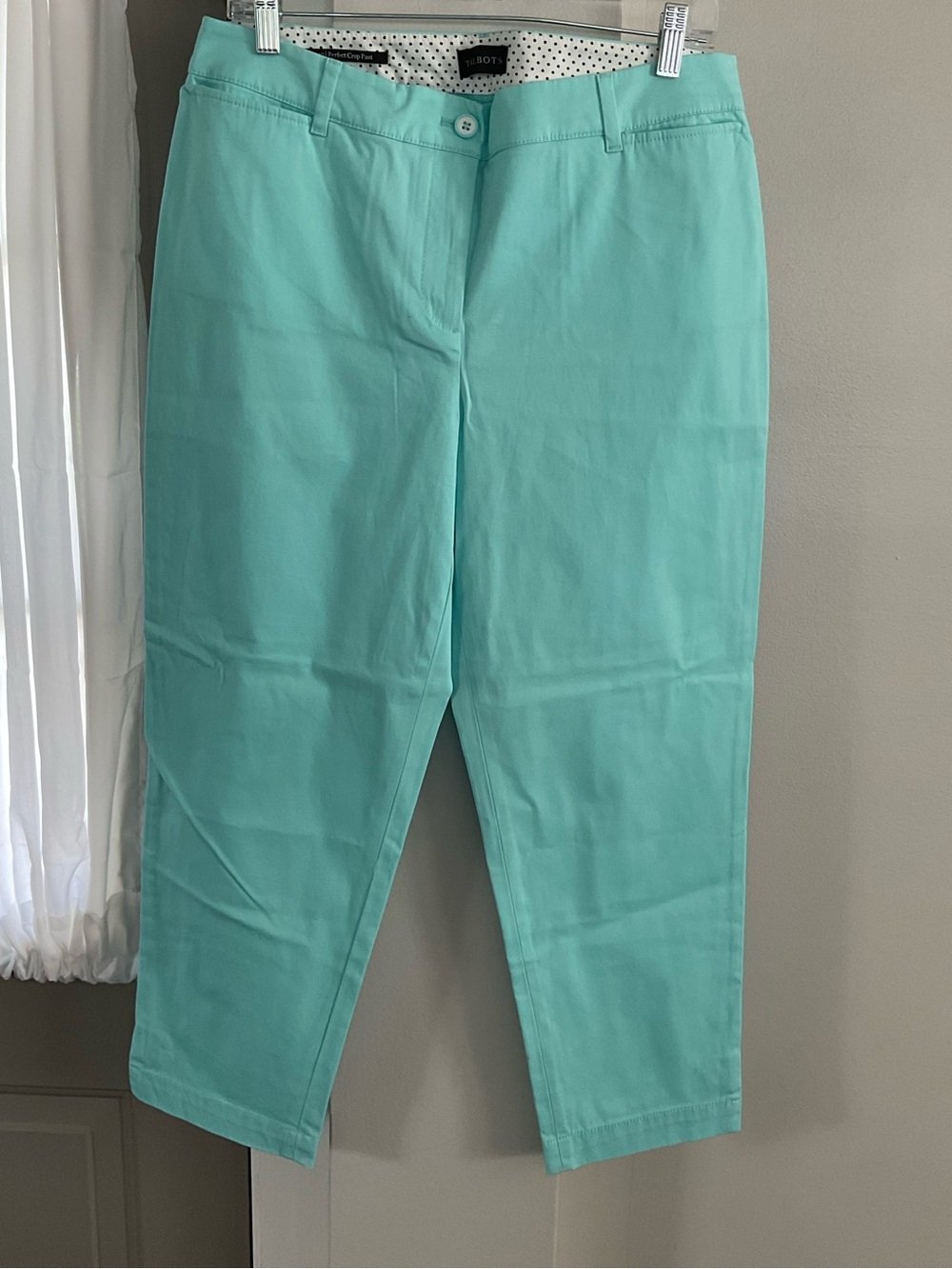 Talbots perfect crop pants aqua size 10